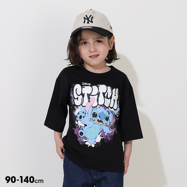【ネコポス】対応可 7/14NEW ディズニー ペイント七分袖Tシャツ 0736K