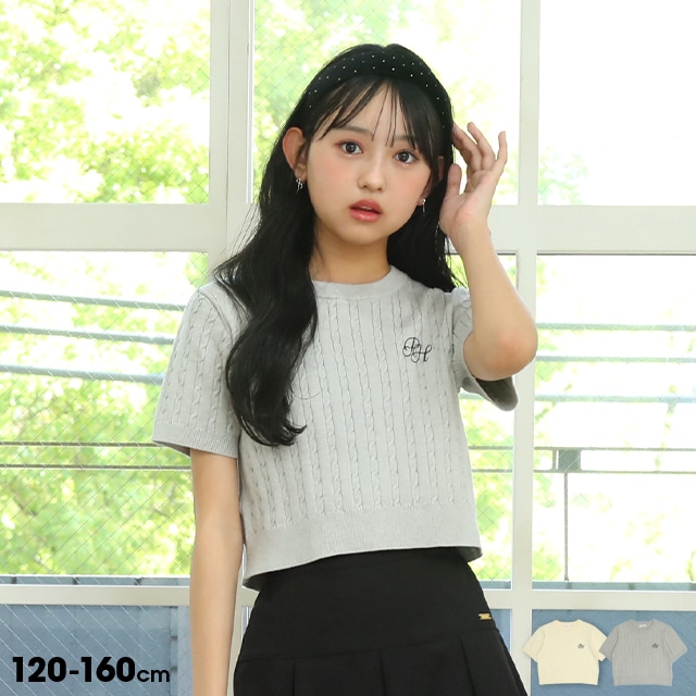 【ネコポス】対応可 7/11NEW PINKHUNT ケーブルニットTシャツ 0790K