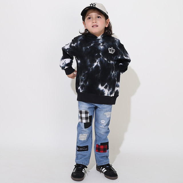 Children of the Boredom タイダイパーカー サイズ3 8/29NEW 親子お揃い タイダイパーカー 0840K(80cm ブラック