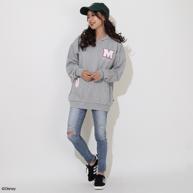 8/4NEW 親子お揃い ディズニー サガラワッペンジップパーカー