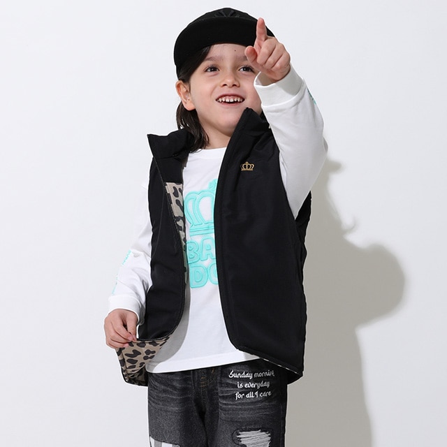 キャシャレル babyjane Cacharel 花柄 リバーシブル 中綿ベスト キャシャレル babyjane Cacharel 花柄 リバーシブル 中綿ベスト