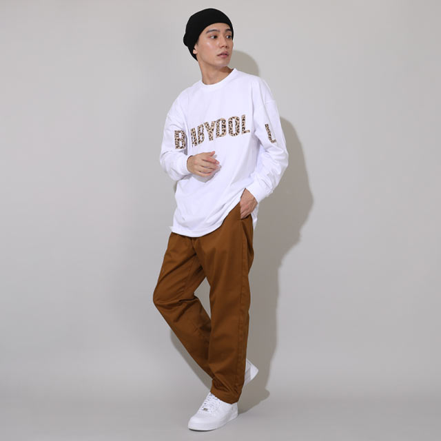 9/18NEW 親子お揃い BIGヒョウ柄ロゴタイプロンT 1055A(S