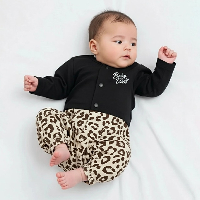 12/24NEW アニマル総柄 2WAYオール 1198B(F(50-70) ホワイト): ベビー