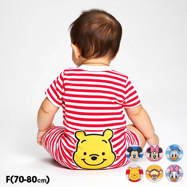 12/24NEW ディズニー おしりキャラクターロンパース 1208B(F(70-80