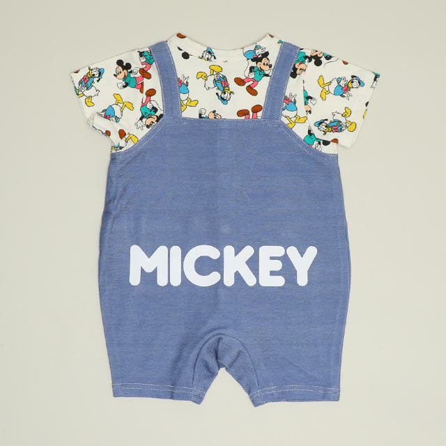 Ramu　ディズニーベール 12/24NEW ディズニー 総柄サロペット風ロンパース 1209B(F(70-80