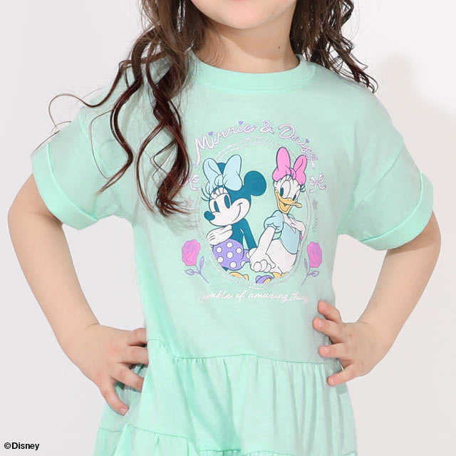 2/20NEW ディズニー ティアードワンピース 1343K(80cm ミントグリーン